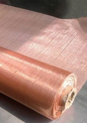 Corrosion Resistant Flat Wire Copper Wire Mesh / Rf Shielding Mesh 1m Roll